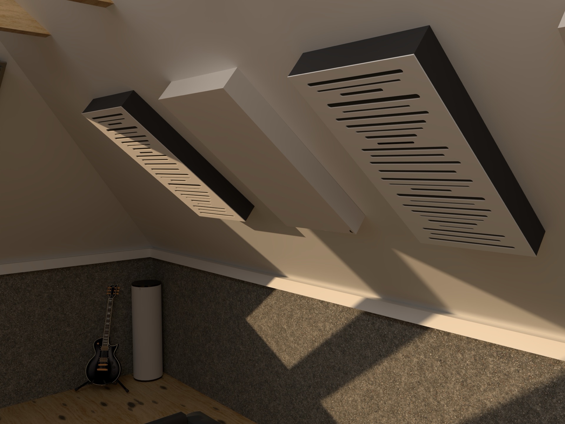 Attic studio with a SKYLINE City diffuser, project visualization
