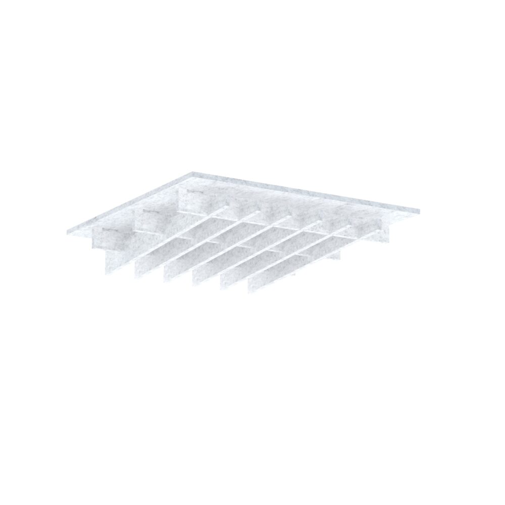 4 x Acoustic Ceiling Panel - Pro.Felt T.4 ~ 1,44 m2 - 2. White Marble
