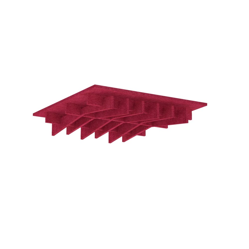 4 x Acoustic Ceiling Panel - Pro.Felt T.6 ~ 1,44 m2 - 8. Burgundy