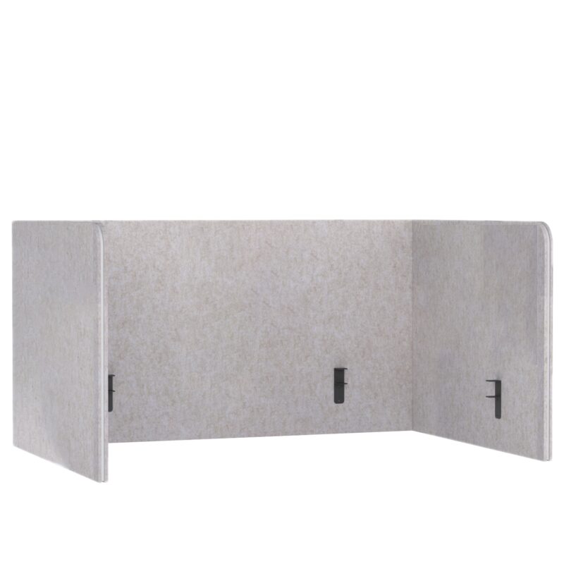 Acoustic Partition for Desk Pro.Felt D.3 - 3. Light Beige, Dimensions of Elements: 2× 108,4×80 cm; 1× 150×80 cm. Fits a 150×75 cm desk; extends beyond the desk by 30 cm
