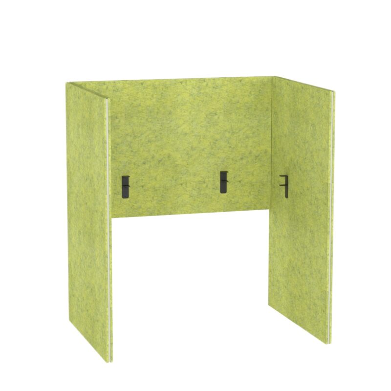Acoustic Partition for Desk Pro.Felt DS.2 - 9. Lime, Dimensions of Elements: 2× 93,4×140 cm; 1× 120×80 cm. Fits a 120×60 cm desk; extends beyond the desk by 30 cm