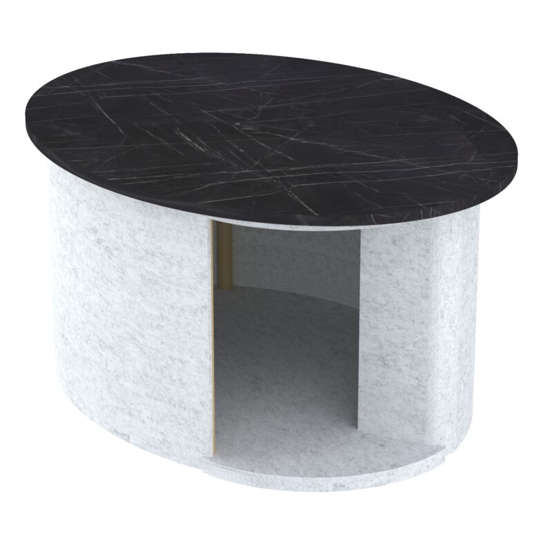 Acoustic Dog Den / Coffee Table - Dark marble, 2. White Marble, M size