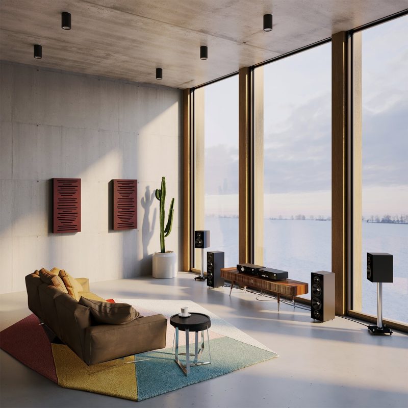 AbFuser in a modern living room with a Hi-Fi set