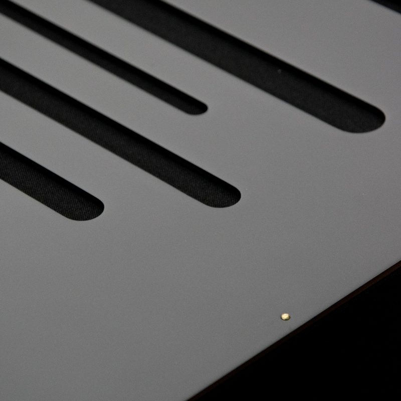 A detail of the milled LINES pattern