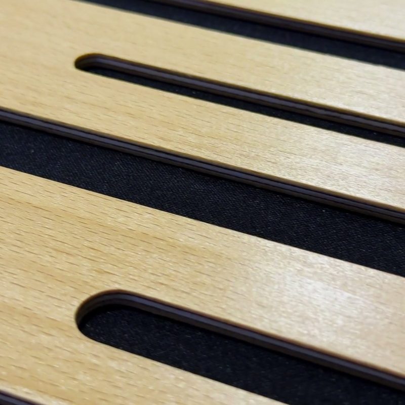 The wooden front up close