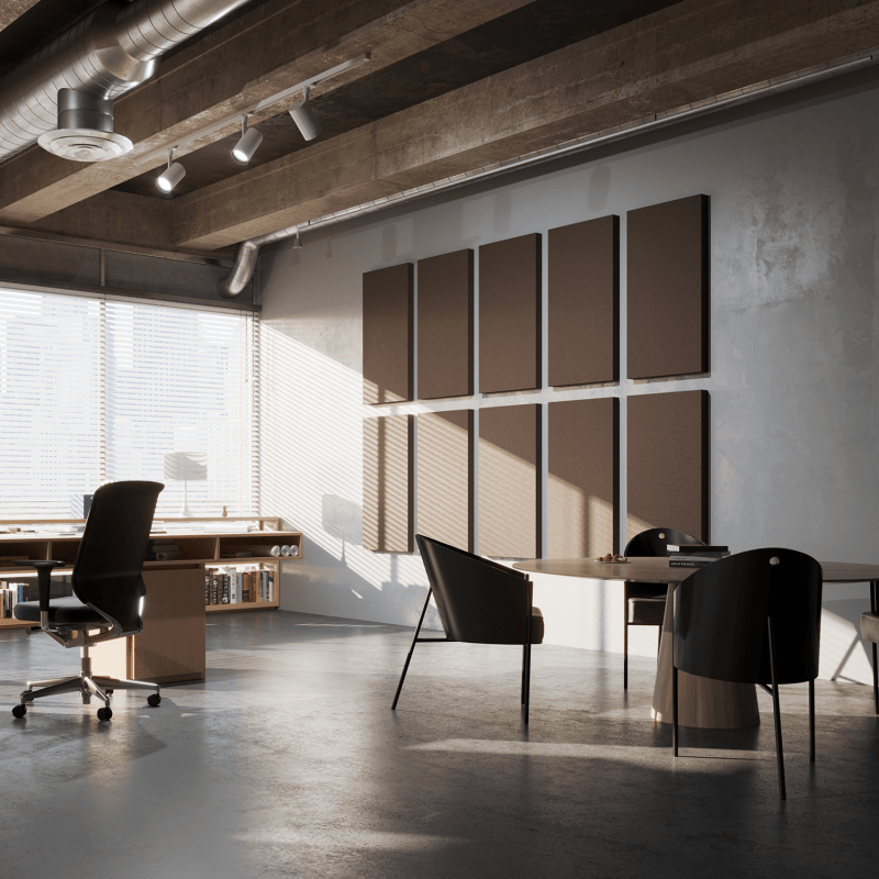 A regular layout of Standard Absorbers in a conference room