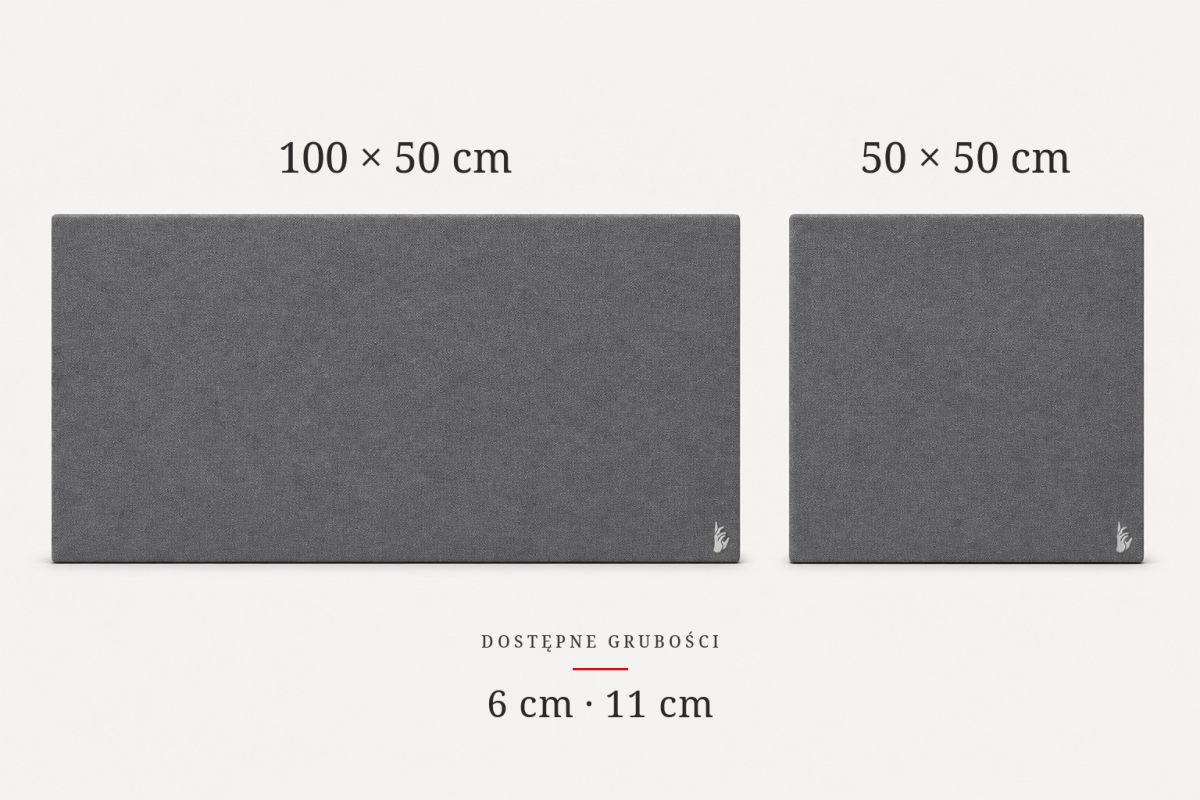The Absorber Premium in the 100 × 50 cm and 50 × 50 cm formats and 6 cm and 11 cm thicknesses