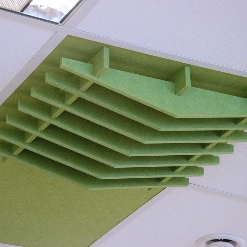 The felt color matched to the studio's interior