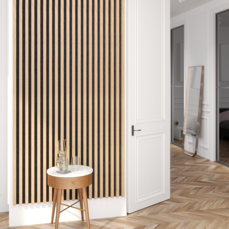 AkuWall in a vertical layout on a living-room wall