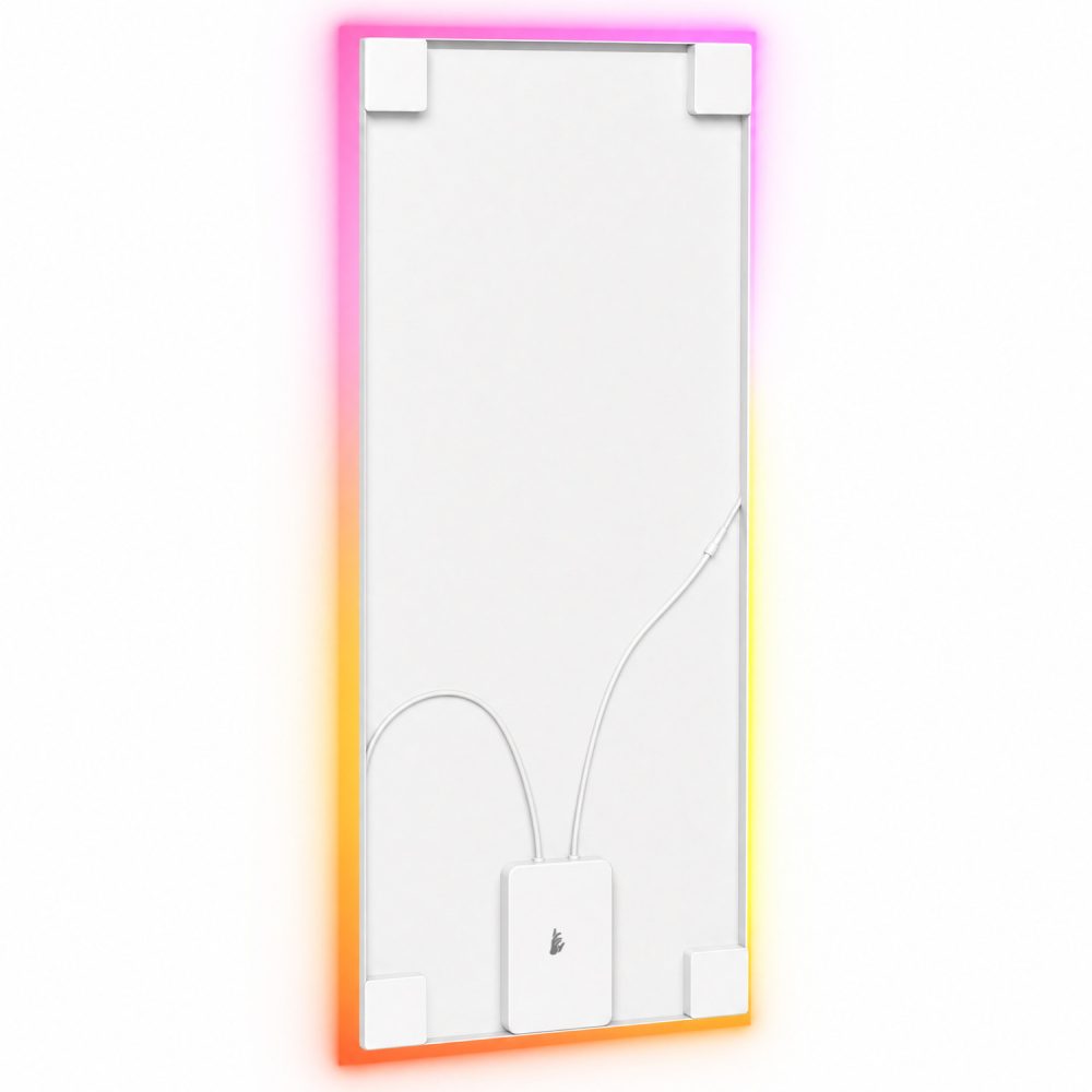 Aura LED - an acoustic panel from the back with an RGB LED strip, the controller and a colorful halo of light around the edges