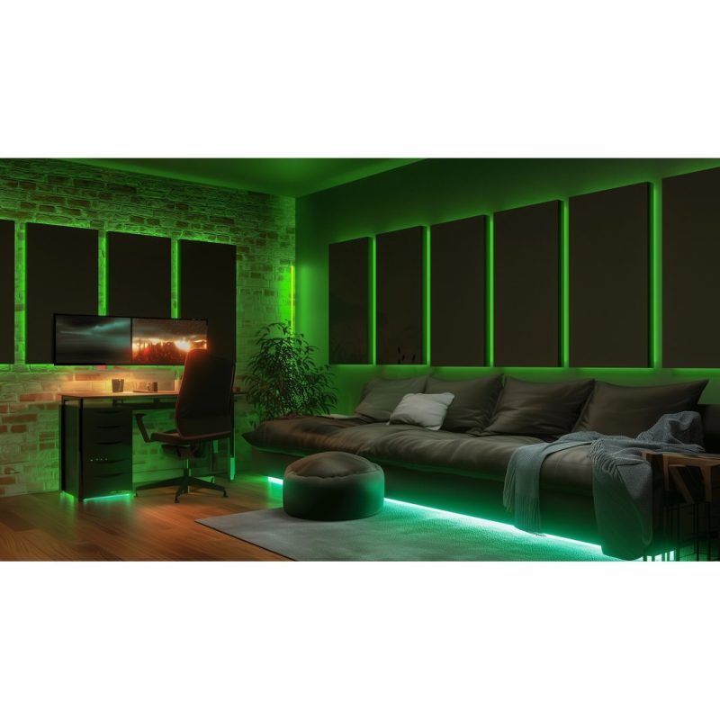 Colorful backlighting of a gaming station