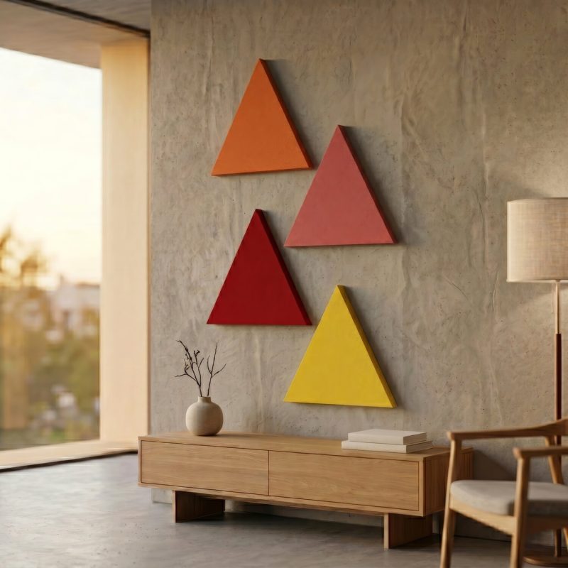 A zigzag of triangles above a desk