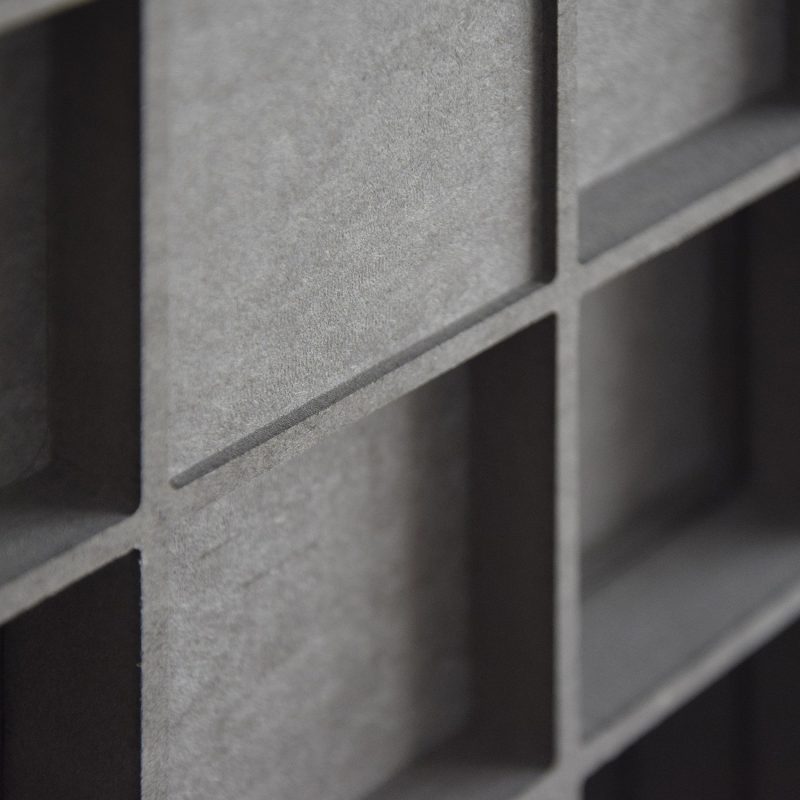 A detail of the cells of a single QRD Tiles 2D Diffuser module