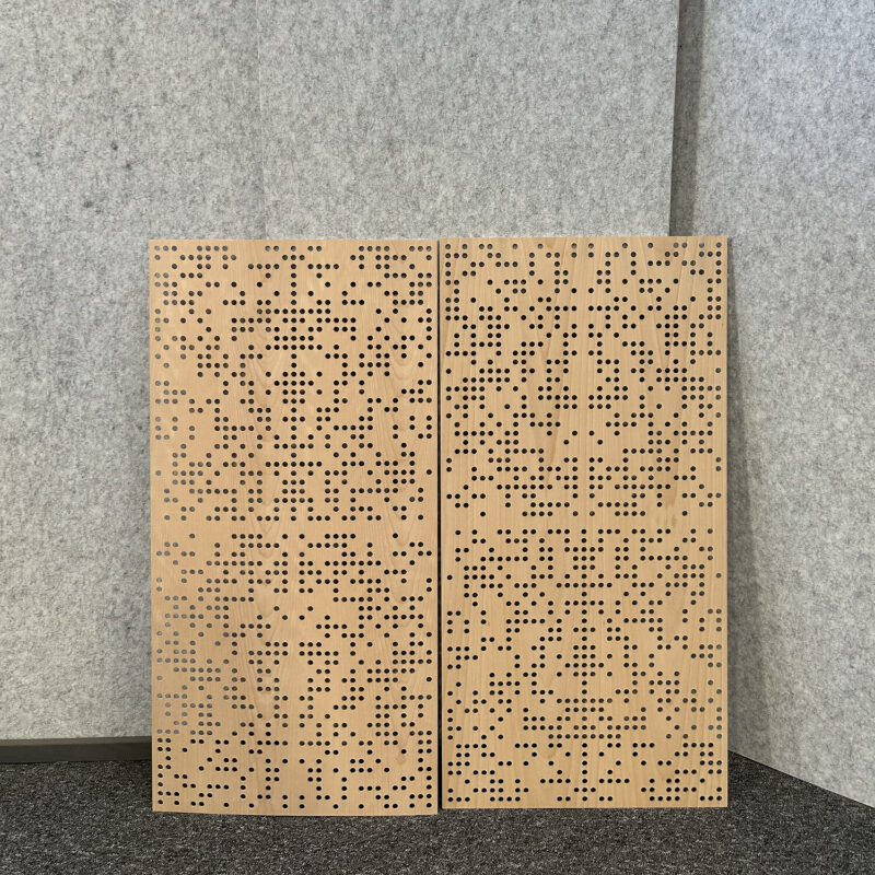Two raw binary diffuser fronts - beech wood with binary perforation