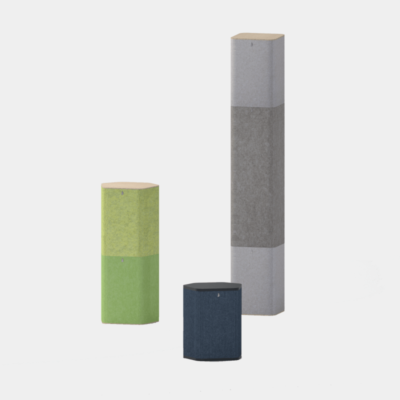 A composition of different heights and Pro.Felt felt colors