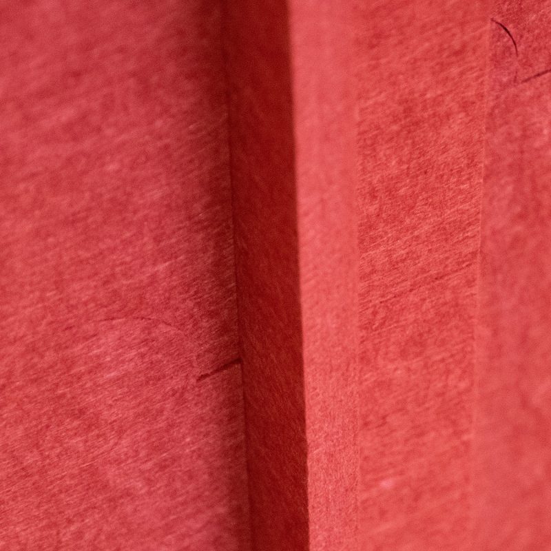 A detail of the felt and the modular construction