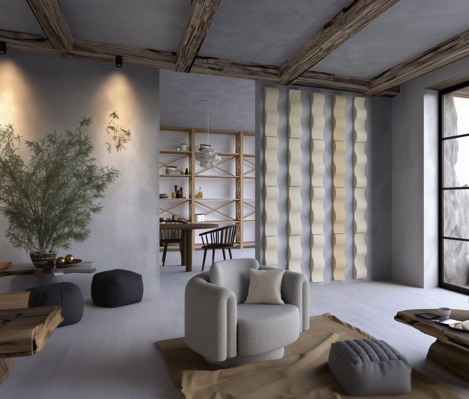 A wavy composition in a modern living room