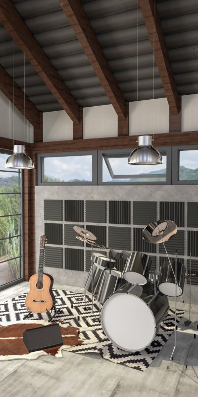 Riff panels in a home studio