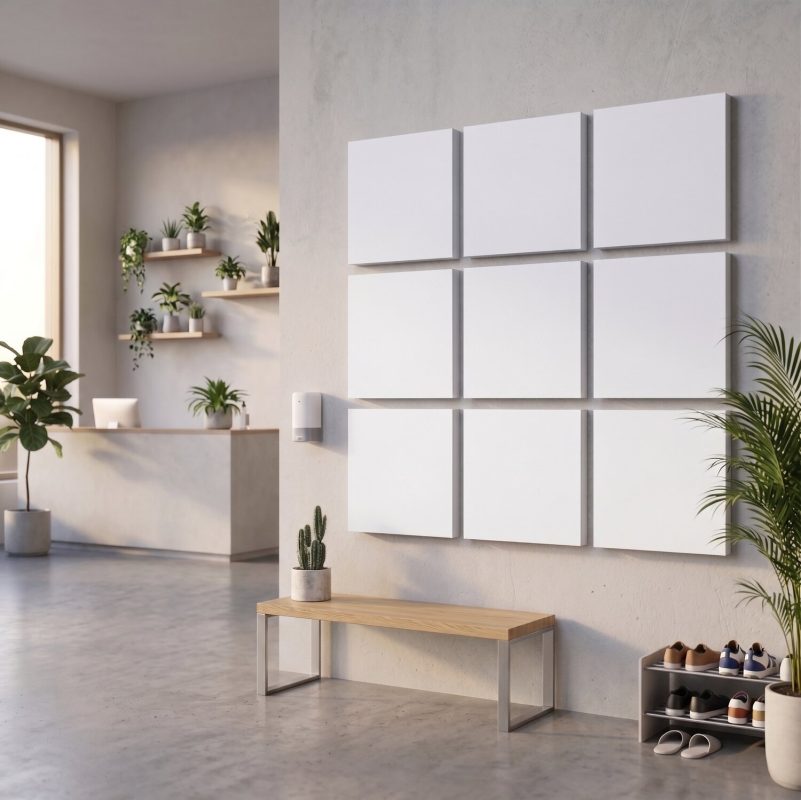 A color checkerboard of square panels