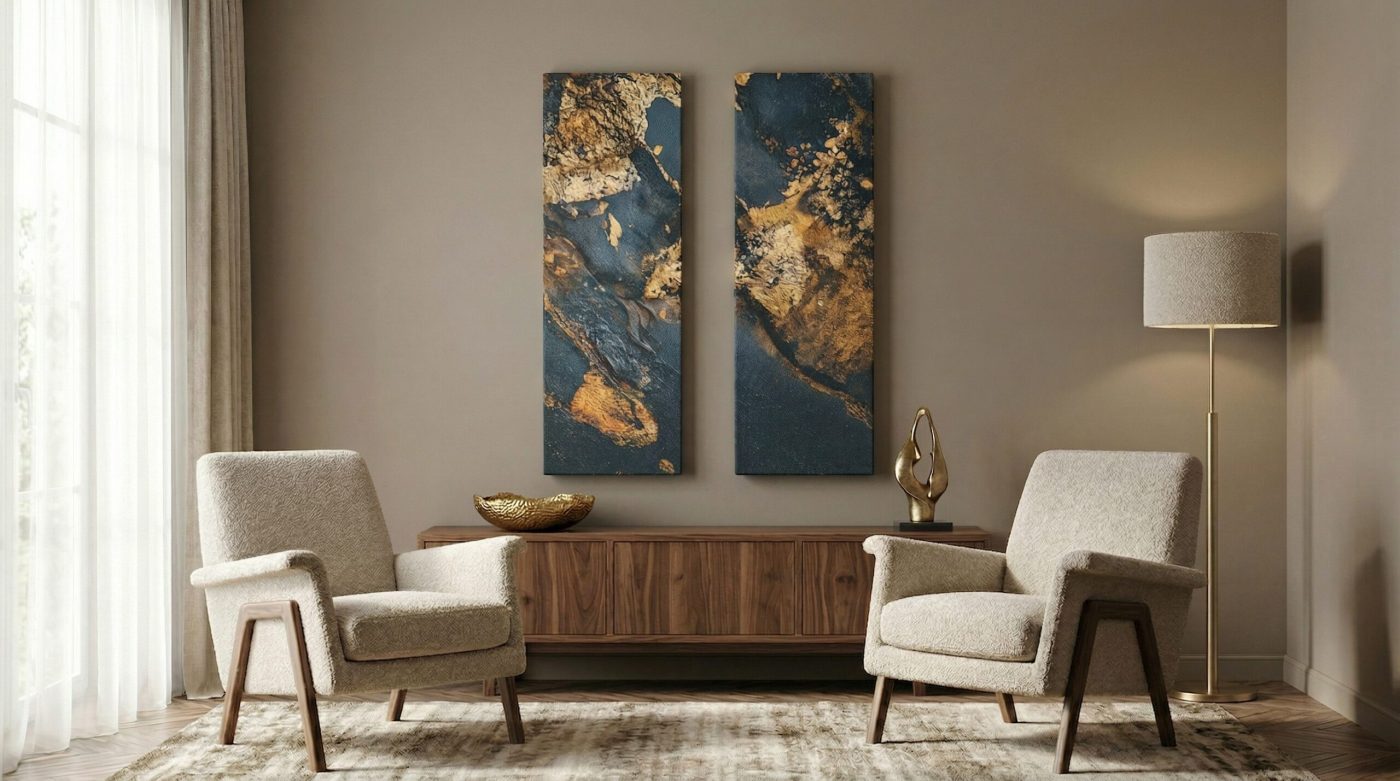 Vertical 148 × 50 cm formats from the Rich Gold collection