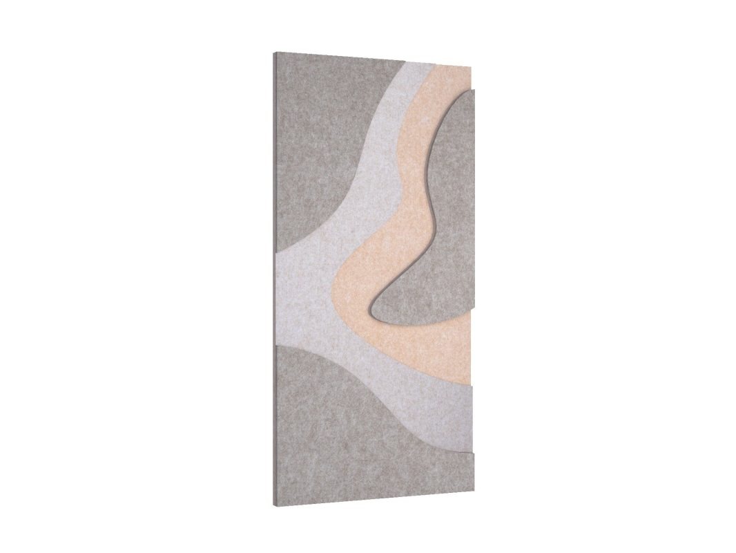 A detail of the three felt layers and the relief's edges