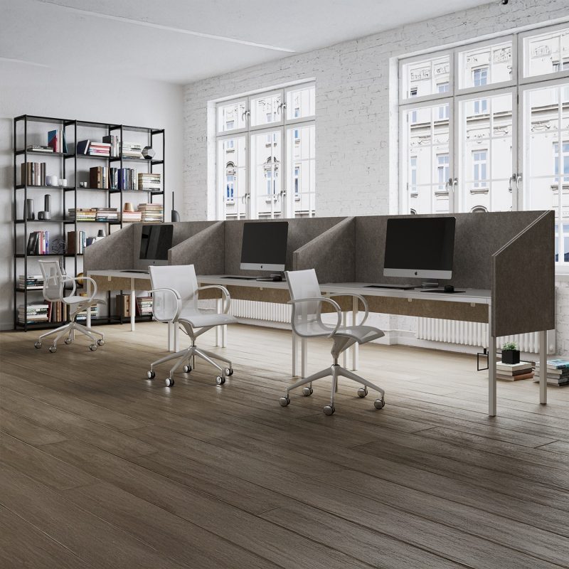 A repeatable divider layout in an open space