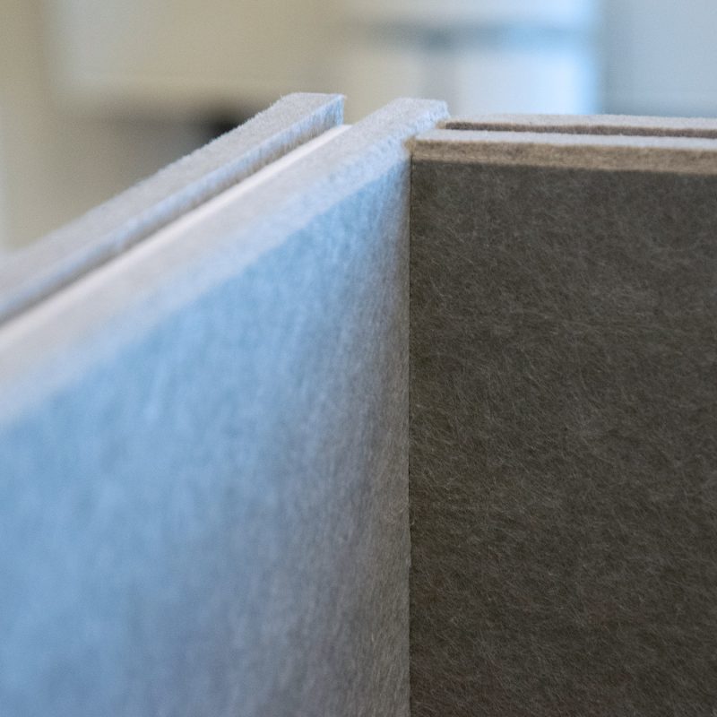 The felt color matched to the office furniture