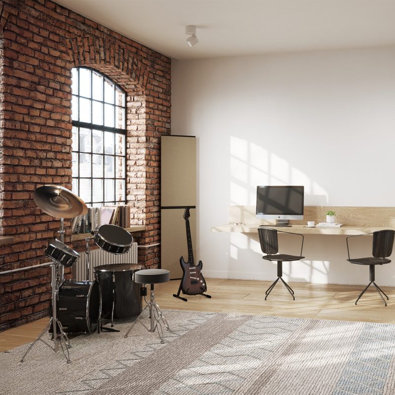 The triangular trap in the corner of a professional studio